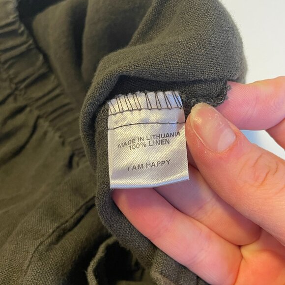 Flax 100% Linen High Rise Pull On Lagenlook Pants M - Picture 5 of 11